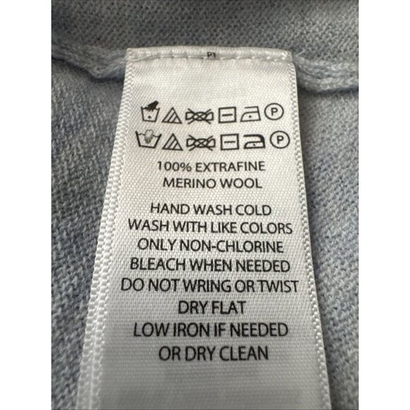 Ellen Tracy sweater extra fine merino wool light blue crew neck long sleeve gorg - Picture 10 of 10